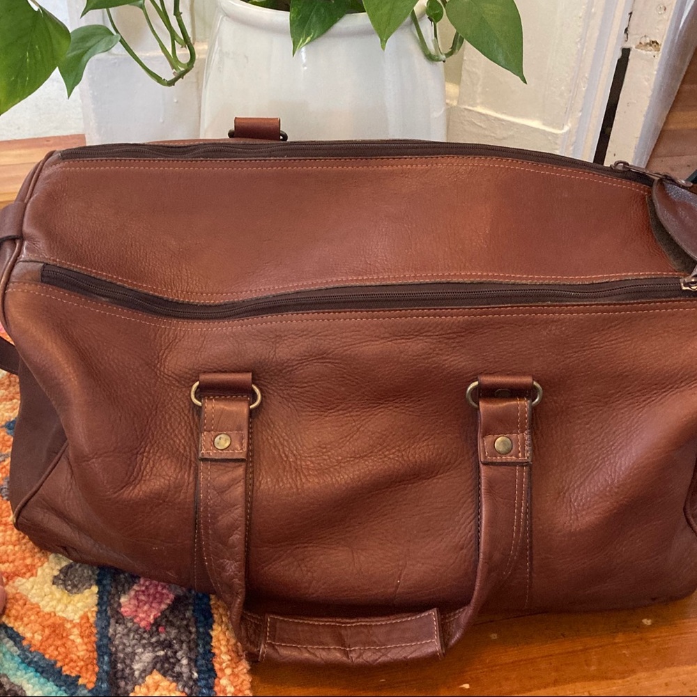 Relisted - Vintage Leather Weekender Duffel Bag